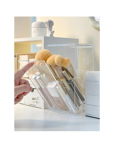Organizador de Brochas de Maquillaje Singring Acrílico Transparente