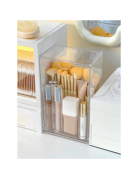 Organizador de Brochas de Maquillaje Singring Acrílico Transparente