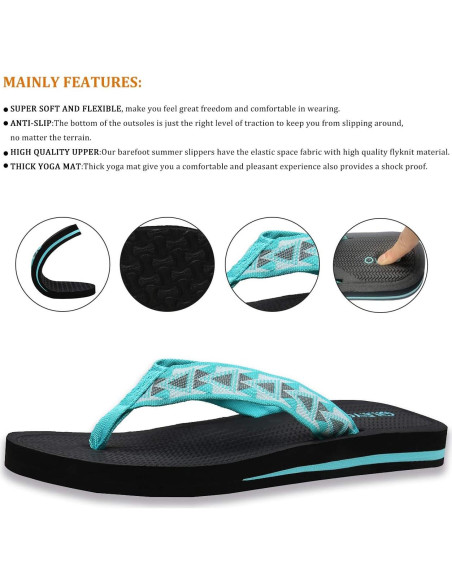 Sandalias de Playa para Mujeres QLEYO, Chanclas Comodas 8