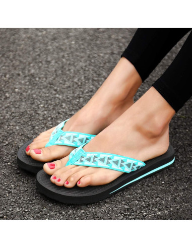 Sandalias de Playa para Mujeres QLEYO, Chanclas Comodas 8