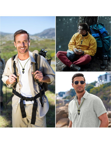 Collar de Supervivencia NUOGAO con Paracord y Pedernal 99 cm