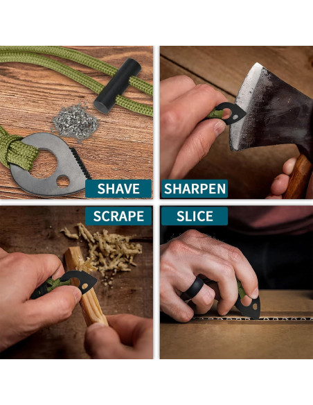 Collar de Supervivencia NUOGAO con Paracord y Pedernal 99 cm