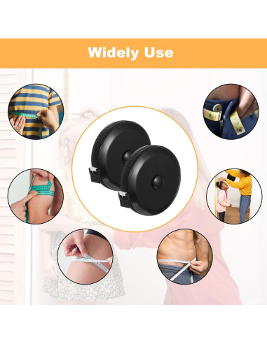 35 Cintas Métricas Retráctiles Pafeooui 152.4 cm Doble Escala