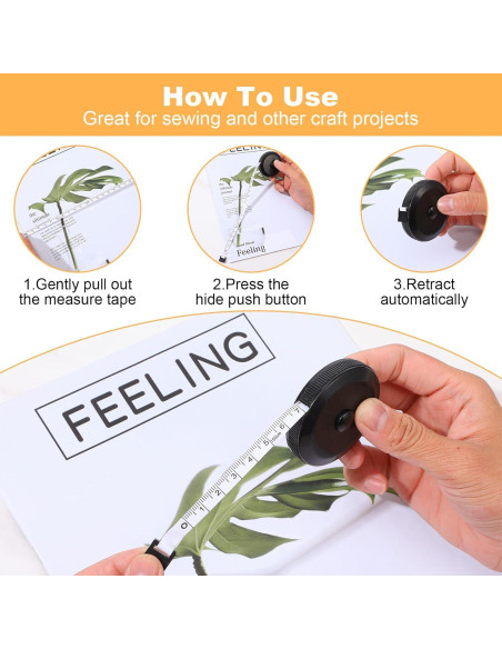35 Cintas Métricas Retráctiles Pafeooui 152.4 cm Doble Escala