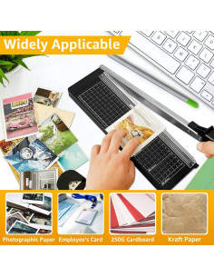 Cortadora de Papel Guillotina Kandishiex 30 cm 8 Hojas Negro 2