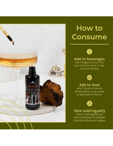 Tintura Líquida de Hongo Chaga Naturealm 50 ml - Vegano, Inmunidad