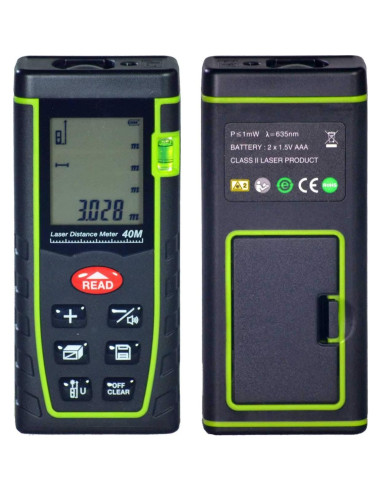 Kit de Medición AWF PRO - Medidor Láser 39.62m, Cinta 7.62m