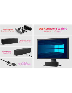 Altavoces de computadora YOFANQI YFQ50A2C USB con graves profundos 2