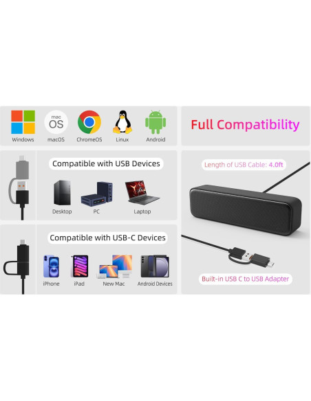 Altavoces de computadora YOFANQI YFQ50A2C USB con graves profundos