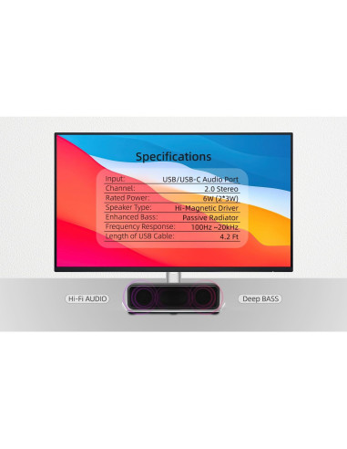 Altavoces de computadora YOFANQI YFQ50A2C USB con graves profundos