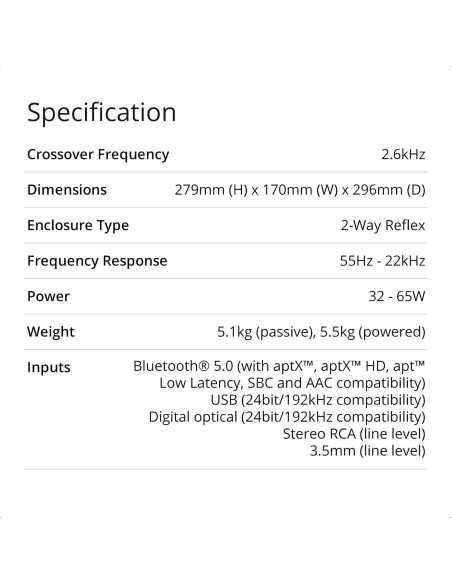 Altavoces Bluetooth Q Acoustics M20 HD Blanco 65W Estéreo