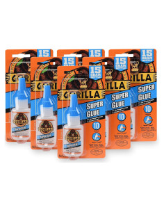 Gorilla Super Glue 15 g Claro - Paquete de 6 Unidades