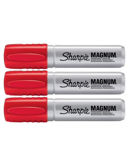 Marcador Permanente Sharpie Magnum Rojo 3 Paquete Punta Cincel
