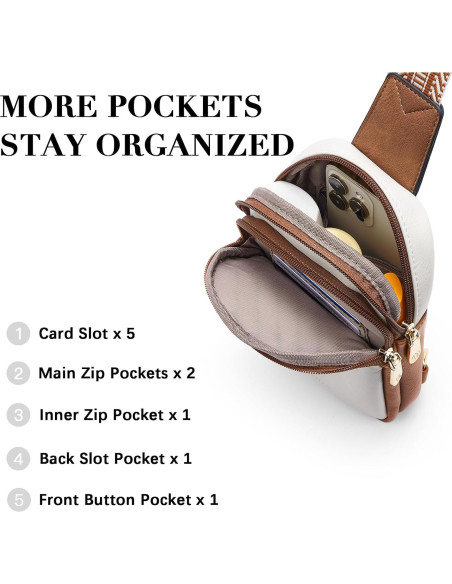 Bolsa Bandolera Pequeña BOSTANTEN de Cuero para Mujeres