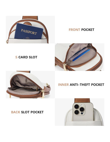 Bolsa Bandolera Pequeña BOSTANTEN de Cuero para Mujeres