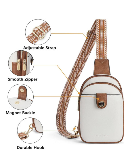 Bolsa Bandolera Pequeña BOSTANTEN de Cuero para Mujeres