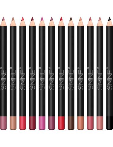 Conjunto de 12 Lápices Delineador de Labios IS'MINE - Cremosos y Larga Duración