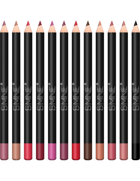 Conjunto de 12 Lápices Delineador de Labios IS'MINE - Cremosos y Larga Duración