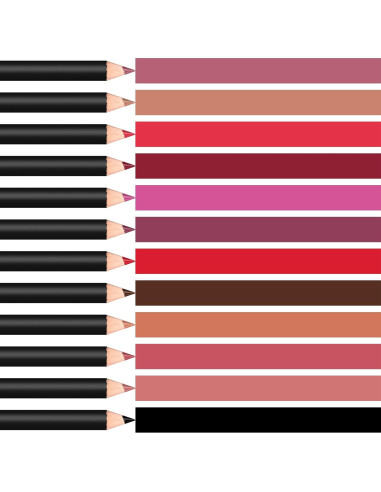 Conjunto de 12 Lápices Delineador de Labios IS'MINE - Cremosos y Larga Duración