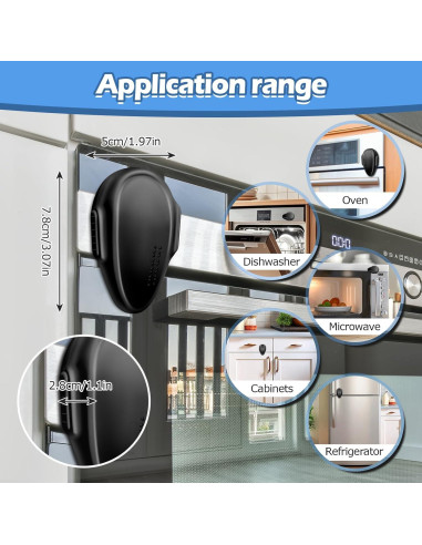 Bloqueo de Horno Seguridad Infantil MCOTOP - 2 Paquete Negro