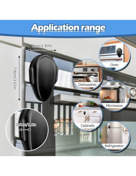 Bloqueo de Horno Seguridad Infantil MCOTOP - 2 Paquete Negro