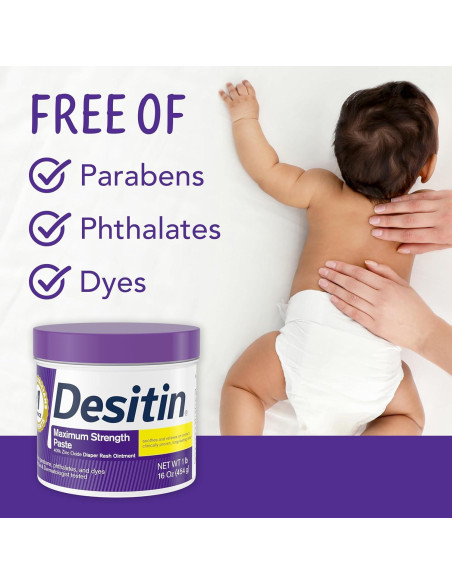 Crema para Erupciones de Pañal Desitin 40% Óxido de Zinc 2x16oz