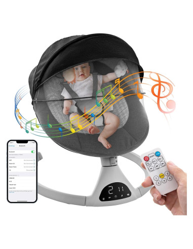 Columpio Eléctrico Portátil Soobaby para Bebés Negro