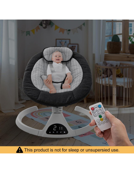 Columpio Eléctrico Portátil Soobaby para Bebés Negro