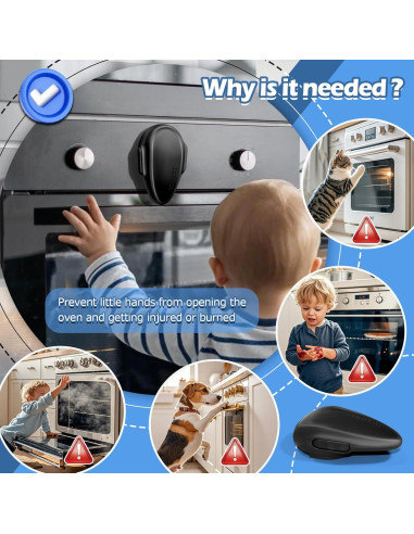 Bloqueo de Horno Seguridad Infantil MCOTOP - 2 Paquete Negro