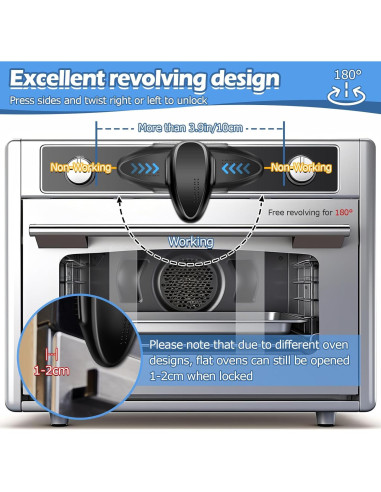 Bloqueo de Horno Seguridad Infantil MCOTOP - 2 Paquete Negro