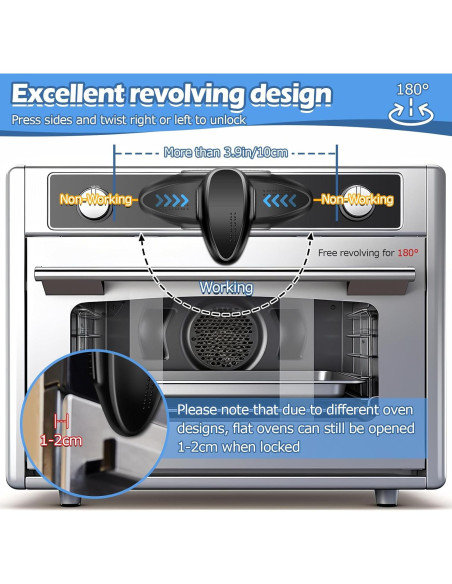 Bloqueo de Horno Seguridad Infantil MCOTOP - 2 Paquete Negro