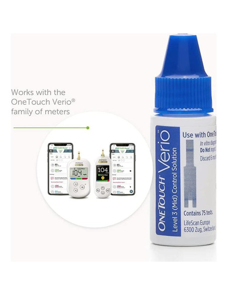 Solución de Control OneTouch Verio Nivel 3 - 1 Vial, 3 Paquetes