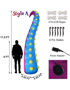Tentáculo Inflable de Pulpo Gigante 3.5M Juegoal Halloween 2