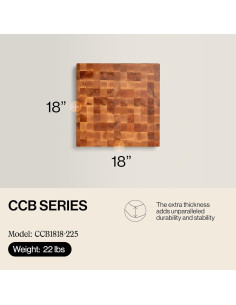 Tabla de Cortar Cuadrada John Boos CCB 18x18 Arce Reversible 2