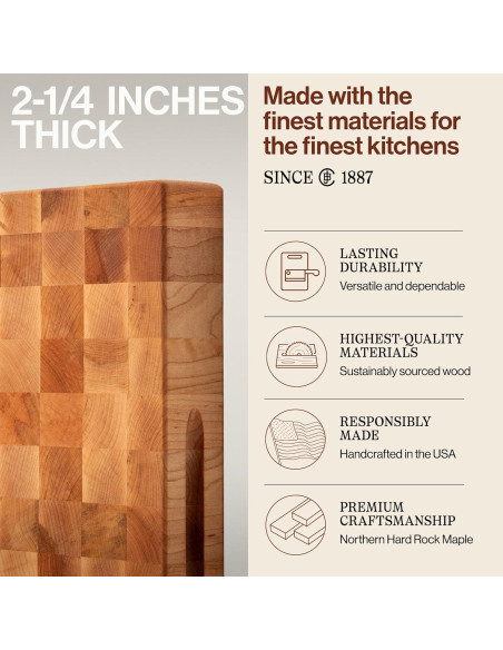 Tabla de Cortar Cuadrada John Boos CCB 18x18 Arce Reversible