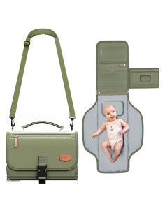 Almohadilla de Cambio de Pañales Portátil Alatino Verde Militar