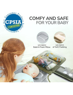 Almohadilla de Cambio de Pañales Portátil Alatino Verde Militar 2