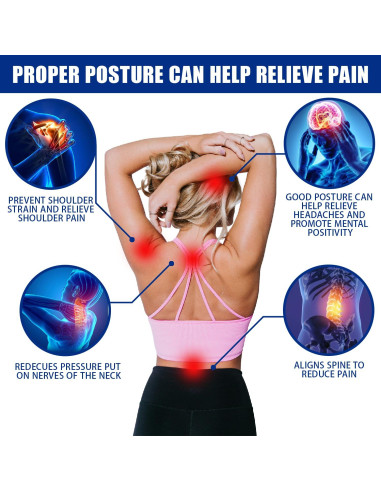 Corrector de Postura Qidian - Faja Ajustable para Alivio Dolor Espalda - Soporte Lumbar Transpirable (Negro, Pequeño)