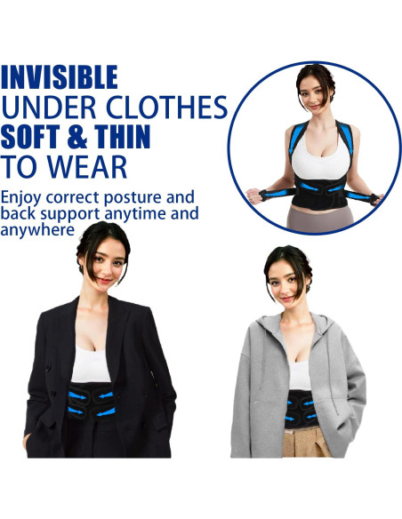 Corrector de Postura Qidian - Faja Ajustable para Alivio Dolor Espalda - Soporte Lumbar Transpirable (Negro, Pequeño)