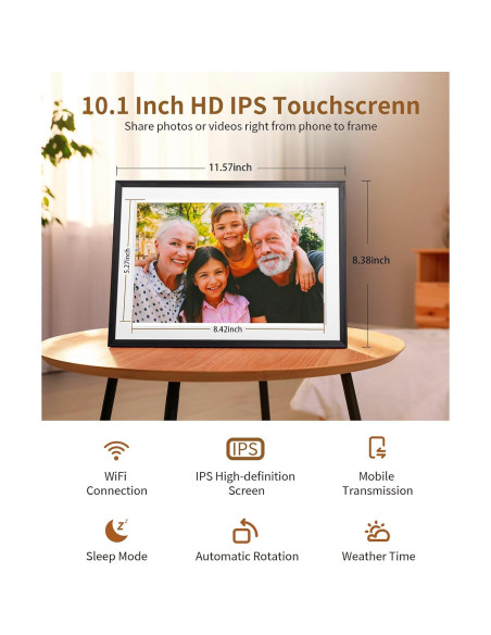 Marco Digital WiFi 10.1" Frameo Pantalla Táctil HD 32GB