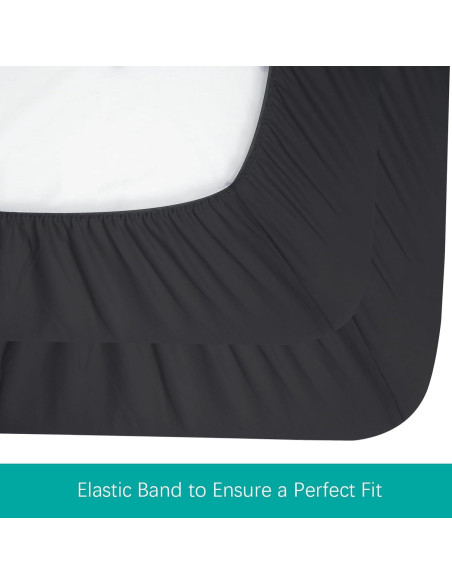 Sábanas Ajustadas Biloban para Pack and Play, 2 Piezas, Negro