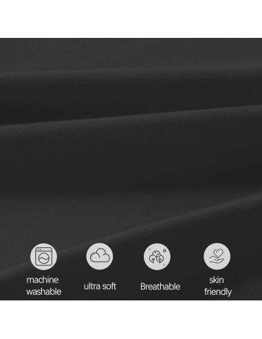 Sábanas Ajustadas Biloban para Pack and Play, 2 Piezas, Negro