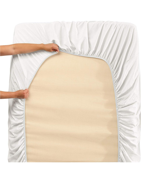 Juego de Sábanas Individual Hearth & Harbor Microfibra 3 Piezas Blanco