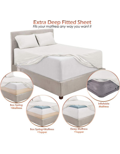 Juego de Sábanas Individual Hearth & Harbor Microfibra 3 Piezas Blanco