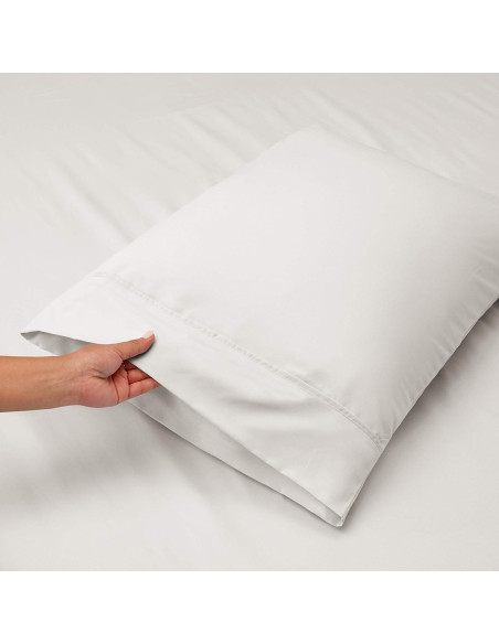 Juego de Sábanas Individual Hearth & Harbor Microfibra 3 Piezas Blanco