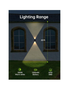 Luces de Pared Solares Impermeables Mrzxy 2 Paquete LED IP65 2