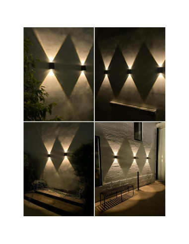 Luces de Pared Solares Impermeables Mrzxy 2 Paquete LED IP65