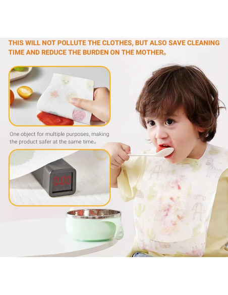 Baberos Desechables para Bebés 30 Pcs - Suaves y a Prueba de Fugas
