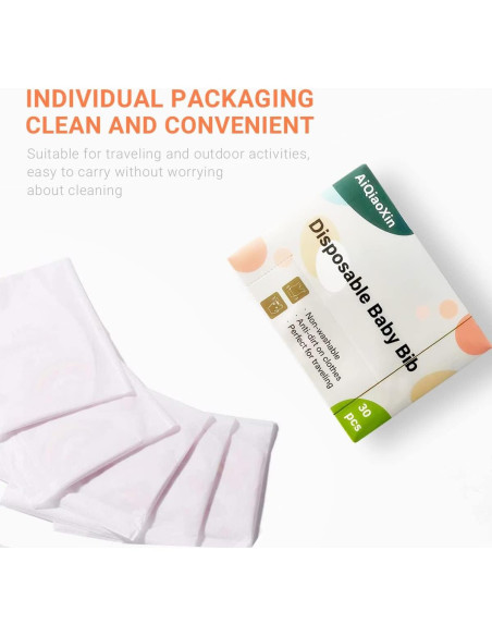 Baberos Desechables para Bebés 30 Pcs - Suaves y a Prueba de Fugas
