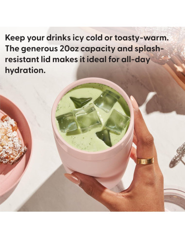 Vaso Aislado W&P Porter 20 oz Cerámica Rosa Apto Lavavajillas